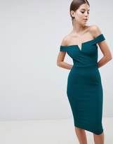 Thumbnail for your product : AX Paris Bardot Pencil Dress With Cut Out V Detail