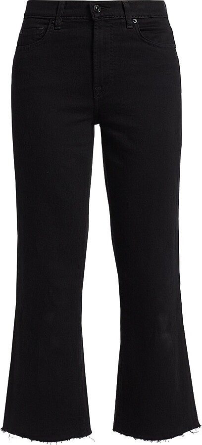 7 For All Mankind Women's Alexa Cropped Straight Jeans - Black - Size 23