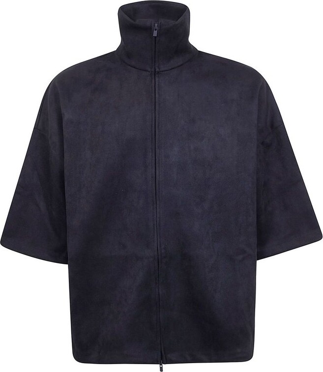 Fear Of God Wrinkled Polyester Half Zip High Neck Track Jacket in