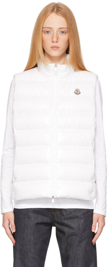 Moncler White Down Ghany Vest - ShopStyle