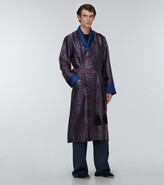 Thumbnail for your product : Derek Rose Paisley jacquard silk robe