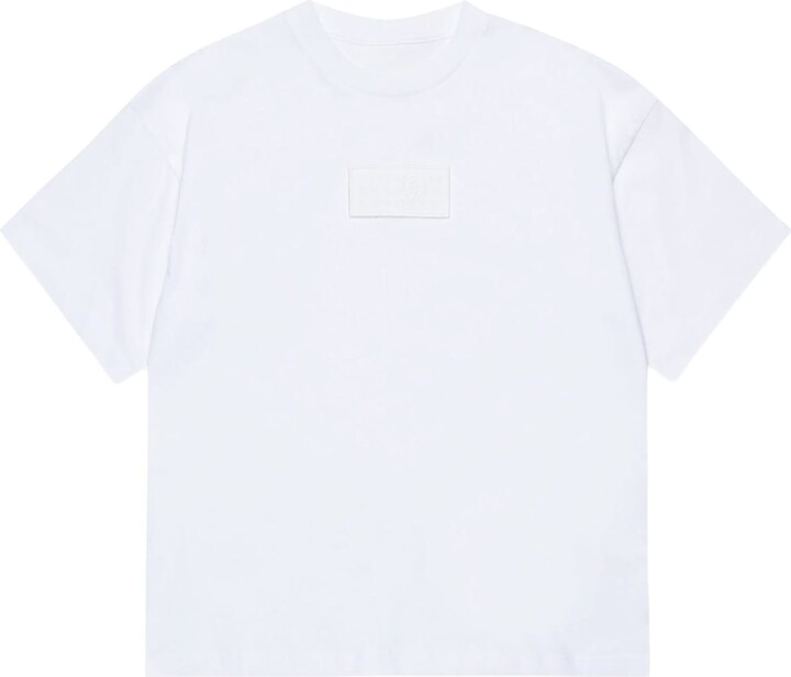 MM6 MAISON MARGIELA White Long Sleeve Shirt For Kids With Logo