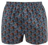Thumbnail for your product : Sunspel Liberty Leafy Bloom-print Cotton Boxer Shorts - Mens - Blue Multi
