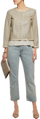 Tory Burch Perry Laser-Cut Leather Jacket