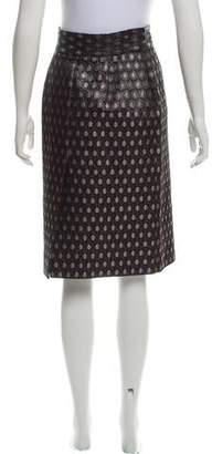 Prada Knee-Length Metallic Skirt