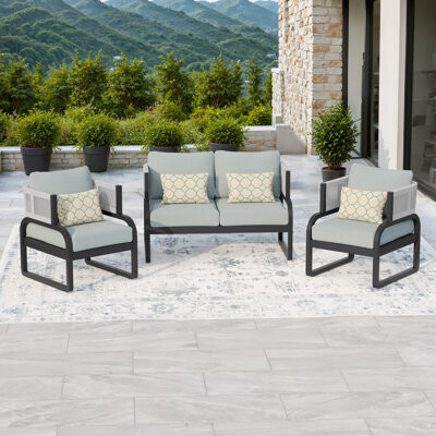 Borealis 4 - Person Acacia Solid Wood Outdoor Sofa Seating Group With Cushions & Sunbrella Pillows