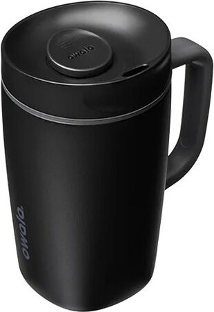 OWALA 12 oz. Stainless Steel SmoothSip Slider Coffee Tumbler with Handle, Very Very Dark