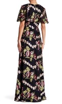 Thumbnail for your product : Monique Lhuillier Floral Embroidered Wide Sleeve Maxi Dress