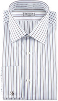 Thumbnail for your product : Charvet Striped French-Cuff Poplin Dress Shirt, Blue/White