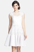 Thumbnail for your product : Ted Baker 'Quetiaa' Illusion Textured Lace Fit & Flare Dress