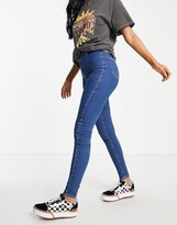 Thumbnail for your product : Topshop Tall Joni jeans in mid blue
