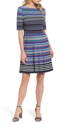 Maggy London Pleat Fit & Flare Dress