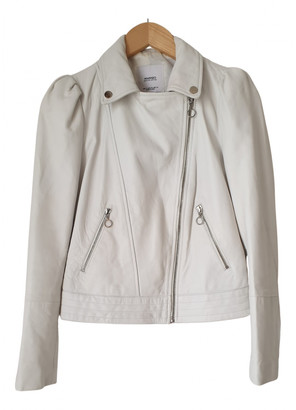 mango white leather jacket