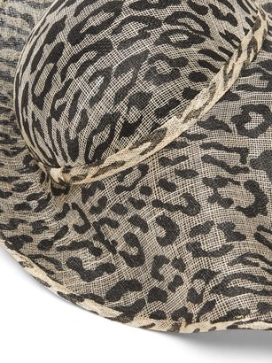 Stephen Jones Pull Leopard-print Sinamay Straw Cloche Hat - Leopard