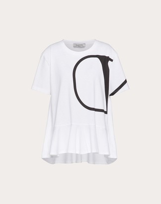 Valentino Vlogo Print T-shirt Women White/ Black Cotton 100% S