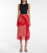 Thumbnail for your product : Maison Margiela High-rise tulle midi skirt