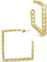 Thumbnail for your product : Sterling Forever Square Cuban Link Hoops - Gold