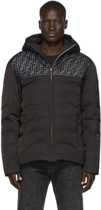 Black Nylon Down Jacket Fendi Down Jacket Technical Fabric