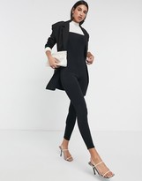 Thumbnail for your product : ASOS DESIGN strappy back cami unitard in black