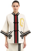 Thumbnail for your product : Gucci Oversized Linen & Silk Kimono Jacket