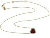 Thumbnail for your product : Artisan Natural Garnet 14K Yellow Gold Heart Shape Diamond Pendant Necklace Gemstone Jewelry