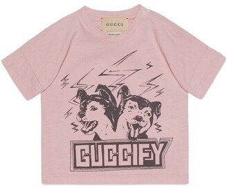 Gucci Baby Guccify dog print cotton T-shirt