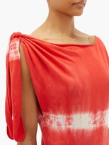 Thumbnail for your product : LOEWE PAULA'S IBIZA Knotted Tie-dye Silk-cotton Dress - Red White