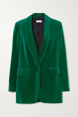 next green velvet blazer