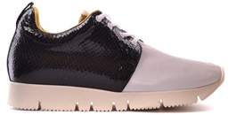 Leather Crown Women's Black Fabric Sneakers
