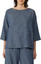 Thumbnail for your product : Eileen Fisher Bateau Neck Boxy Organic Cotton Top