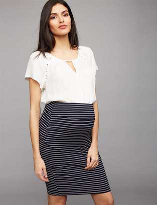 A Pea in the Pod Ripe Fold Over Belly Pencil Fit Maternity Skirt
