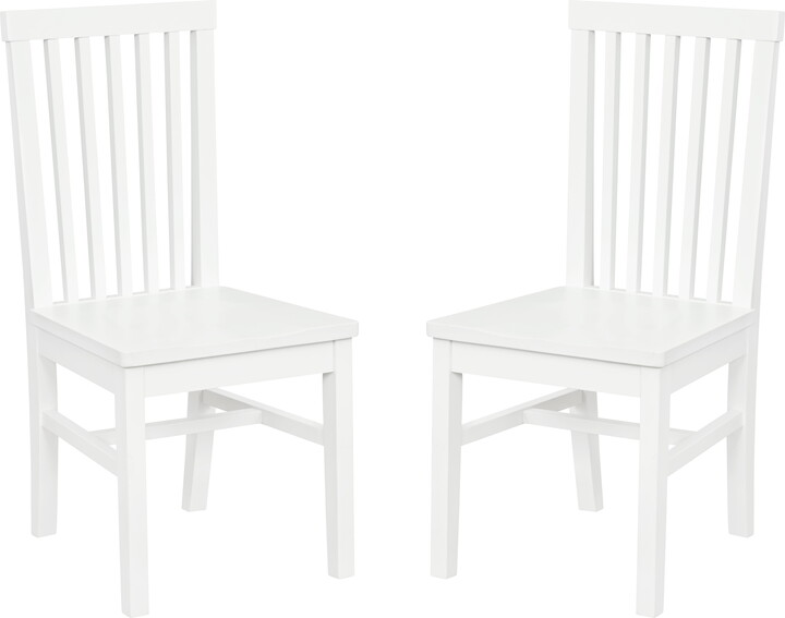 Linon Percival Indoor Wood Dining Side Chair, Set of 2, White