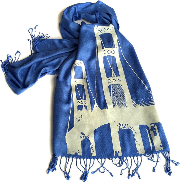 Mackinac Bridge Pashmina Scarf. Yooper Gift, Up North, Island, Lake Michigan Upper Peninsula. Suspension Bridge