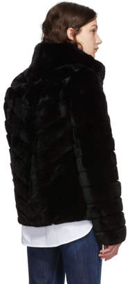 Yves Salomon Black Rex Rabbit Fur Short Jacket