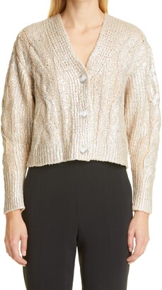 silver cropped cardigan