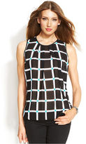 Thumbnail for your product : MICHAEL Michael Kors Sleeveless Printed Pleated Top