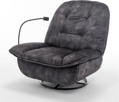 Recliner, Reclining Lazy Chair, Mobile Phone Holder, Large And Comfortable Reading Chair, Swivel Gliding Rocking Chair, Stamped Velvet