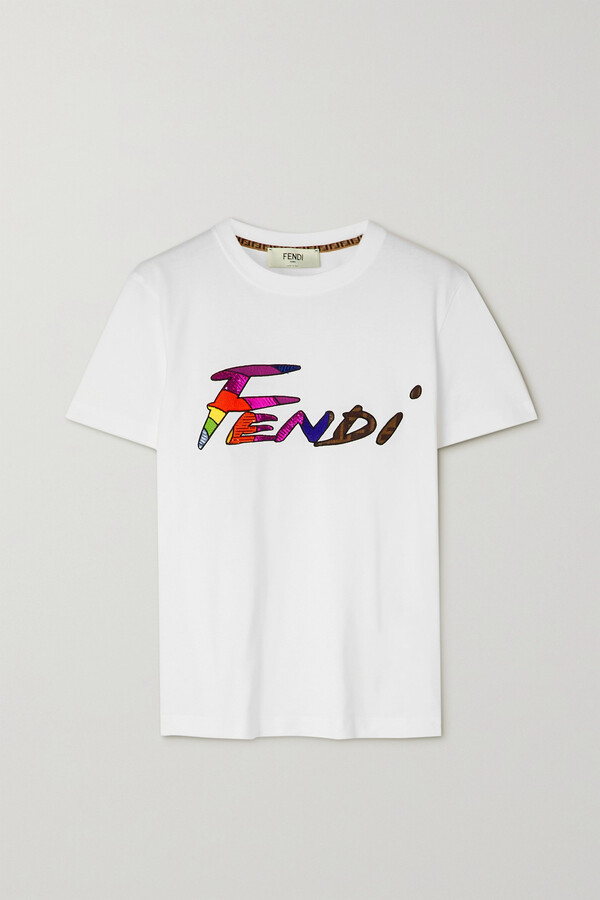 Kleding Meisjeskleding Tops & T-shirts T-shirts T-shirts met print Vintage Fendi V-hals Vrouwen Tshirt 