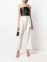 Thumbnail for your product : Manokhi Leather Strapless Cropped Top