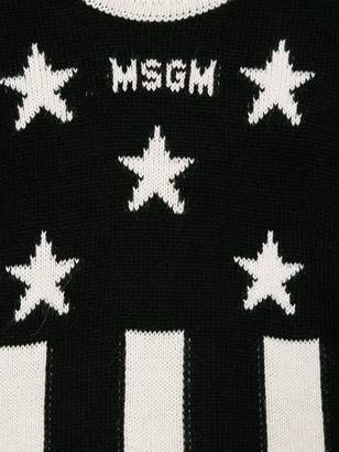 MSGM Kids American flag embroidered jumper