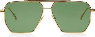 Bottega Veneta Original Aviator-Frame Metal Sunglasses