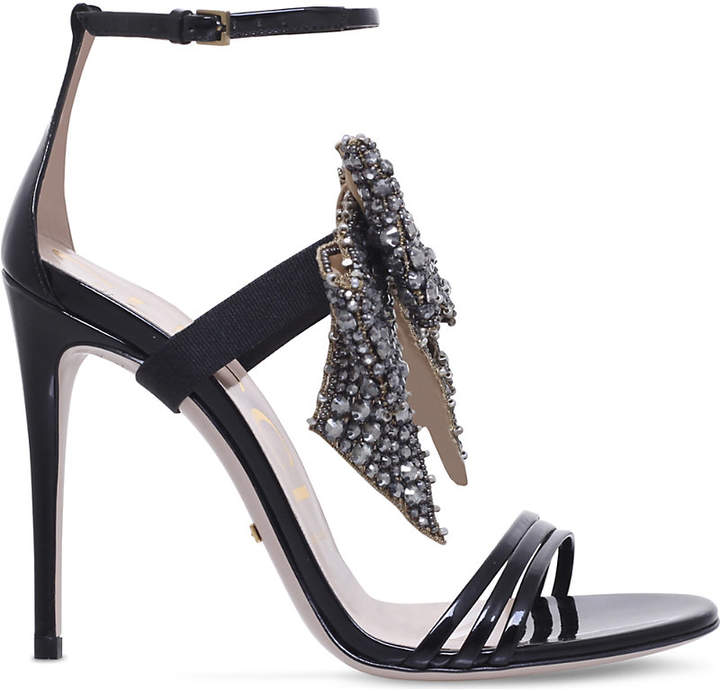 Gucci Ilse embellished patent-leather sandals - ShopStyle