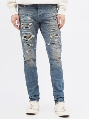 P001-BOS Slim Fit Jeans in Black Over Spray