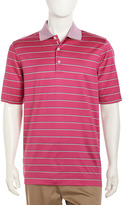 Thumbnail for your product : Bobby Jones Short-Sleeve Striped Poplin Golf Polo, Fuchsia