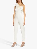 Thumbnail for your product : Adrianna Papell Ruffle One Shoulder Crepe Jumpsuit, Ivory