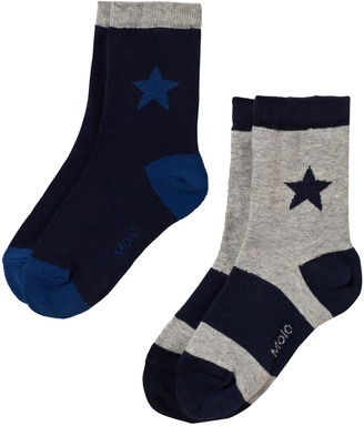 Molo Pack of 2 Blue Star Print Socks