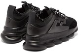 Thumbnail for your product : Versace Chain Reaction Mesh And Suede Trainers - Black