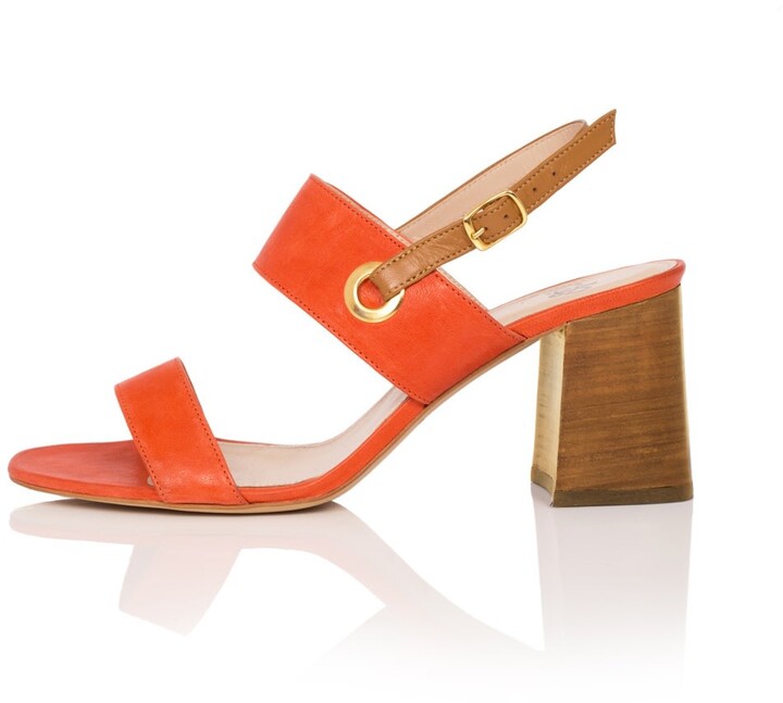 Orange Block Heel Sandals | Shop the world's largest collection of fashion  | ShopStyle UK
