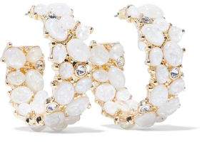Kenneth Jay Lane Gold-Tone Stone And Crystal Hoop Earrings