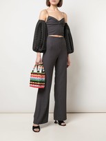 Thumbnail for your product : Alice + Olivia Dylan high-waist dotted trousers